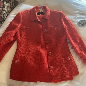 Vintage Versace bright Red/ Orange Skirt Suit Set